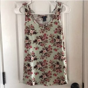 Rue21 green and pink flowered tank top